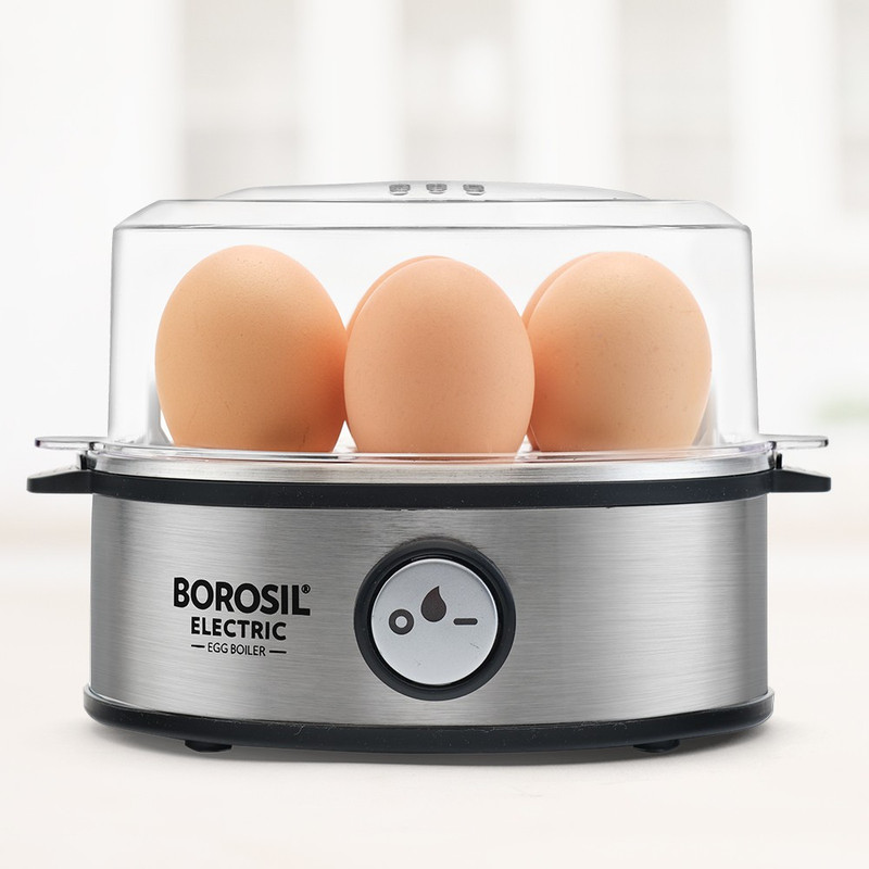 Borosil Electric Egg Cooker(Black, Silver, 7 Eggs)