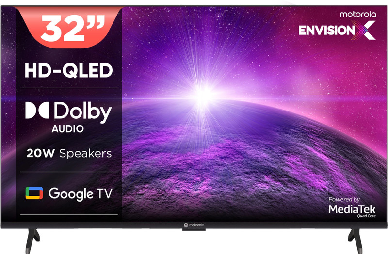 Motorola 80 Cm (32 Inch) Qled Hd Ready Smart Google Tv 2025 Edition With Dolby Audio(32Hdgqmvs2Q)