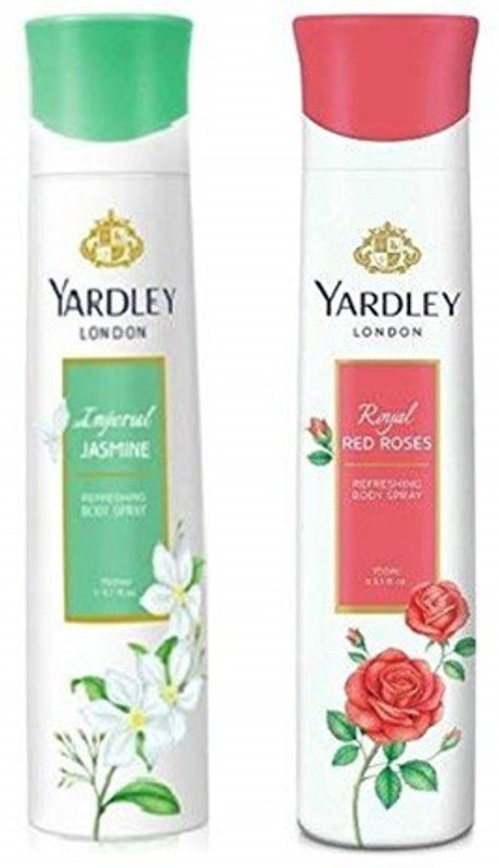 Yardley London Deodorant For Women Jasmine And Red Rose Combo Pack 2 Perfume Body Spray  –  For Women(300 Ml, Pack Of 2)