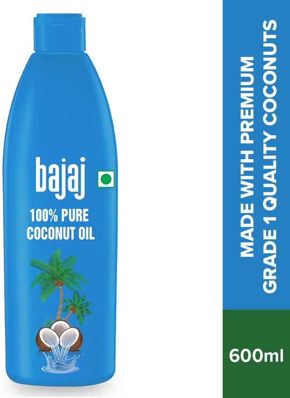 Bajaj 100% Pure Coconut Oil 600Ml Made With Premium Grade 1 Quality Coconuts Hair Oil(600 Ml)
