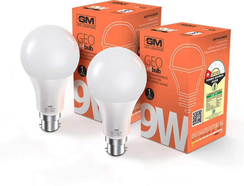 Gm 9 W Basic Standard B22 Led Bulb(White, Pack Of 2)