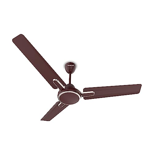 Havells Artemis Es 1200Mm Ceiling Fan| Double Ball Bearing| High Air Delivery 380 Rpm| Air Flow: 220Cmm| 30W Wattage| Ripped Aerodynamic Blades| 2 Years Manufacturer Warranty (Brown), 1 Star