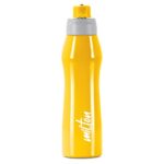Milton Active 1000 Stainless Steel Water Bottle With Spout Mouth 885 Ml, Single Walled, Isi Certified I Leak Proof Lid, Rust Proof I For School, Office, Gym I Yellow