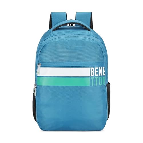 United Colors Of Benetton Kyron Polyester 23L Casual 2 Compartment Backpack For Unisex – Teal