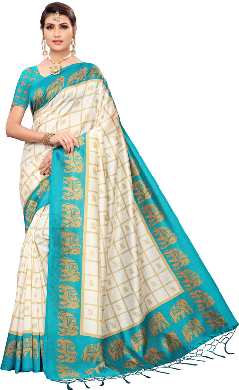 Shree Shakti Fashion Woven Daily Wear Cotton Silk Saree(Light Blue)