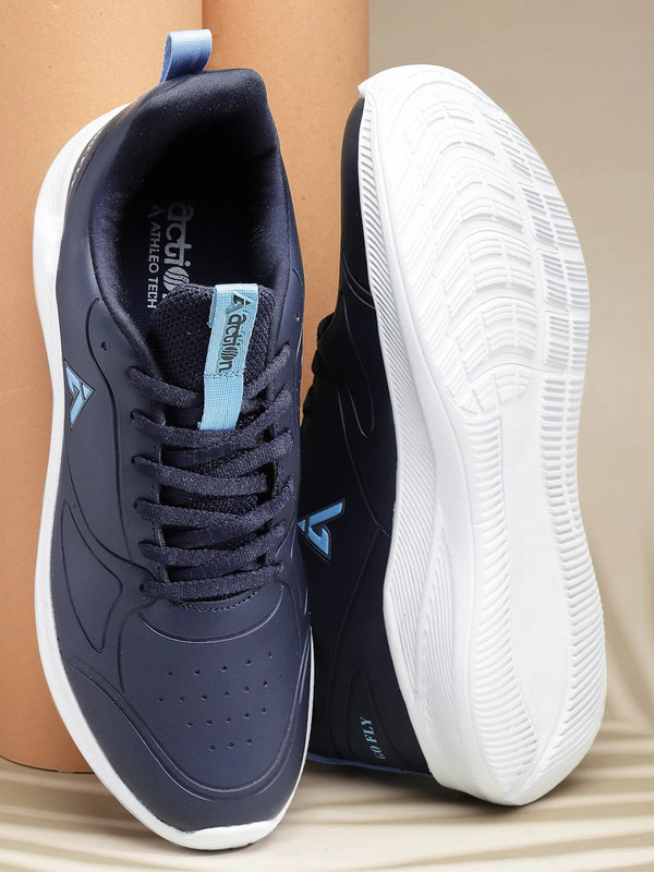 Action Athleo Swift 103 Durable Comfortable Breathable Sports Lace Up Running Shoes For Men(Navy , 9)