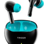 Triggr Rizz With 40H Playback, Spherical Design, 13Mm Drivers, Rich Bass, Fast Charging Bluetooth(Sky Black, In The Ear)