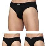 Levi’S Men’S Cotton Style #011 Comfort Regular Fit Solid Brief (Pack Of 3) (#011-Brief-Blk/Blk/Blk-P3, Black_M)