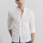 Snitch Men Solid Casual White Shirt