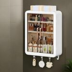 Happy Murti Hm Self-Adhesive Bathroom Storage Cabinet With Doors & Shelves | Waterproof Plastic Organizer For Bathroom Essentials & Home | Durable Space-Saving Storage Box