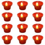 Perpetual Water Sensor Diya For Home Decoration – 12 Pcs Electric Flameless & Smokeless Led Diya Lights, Candle For Home Decor, Diwali Festivals Decoration,Christmas,New Year, Festive(B)
