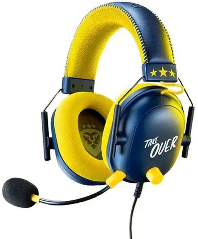 Razer Blachark V2+Usb Sound Card-Courage Jd Edition Wired Gaming(Black Yellow, On The Ear)