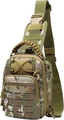 Tactical Men’S Sling Bag – Compact Shoulder Pack, Crossbody Chest Travel Daypack For Hiking, Cycling, Outdoor, Military Use (Acu)