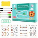 Reusable Magic Writing Copybook For Kids | 64 Pages Of Number & Letter Practice | Montessori Learning Set For Toddlers With Colored Pens & Tracing Tools