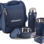 Oliveware Teso With Bottle (Blue-Pro) 4 Containers Lunch Box(1470 Ml)