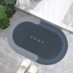 Mollishomes Rubber Bath Mat 4 Mm,Anti-Skid Water Soaking Bathroom Rug Door,Floor Mat, Soft Quick Dry Water Absorbent Mat For Home Office 40X60Cm- Blue