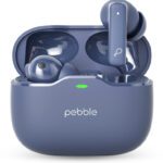 Pebble Blissbuds Ultra With Deep Bass, Anc, Enc Quad Mic, Dual Pairing, Clear Voice Bluetooth(Blue, In The Ear)