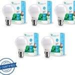 Syska 9 W Basic Standard B22 Led Bulb(White, Pack Of 5)