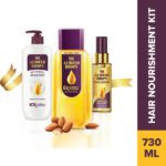 Bajaj Almond Drops Hair Nourishment Kit – Almond Drops Hair Oil 350Ml + Shampoo 340Ml + Serum 50Ml(3 Items In The Set)