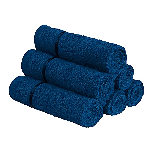 Story@Home 100% Cotton Soft Towel Set Of 6 Pieces, 450 Gsm – 6 Face Towels – Navy Blue