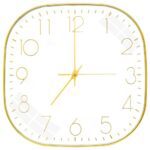 Tekcool Plastic Analogue Wall Clock 12″ Silent Quartz Decorative Latest Wall Clock Non-Ticking Classic Clock Battery Operated Round Easy To Read For Room/Home/Kitchen/Bedroom/Office/School.White Gold.