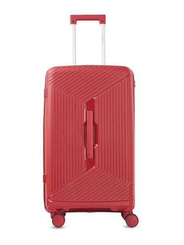 Wildcraft Cooper 8 Wheel Polycarbonate Travel Luggage Lightweight Antitheft Zipper Trunk Style Stylish Luggage,Red