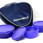 Signoraware Sleek Plastic Lunch Box With Bag, Deep Violet
