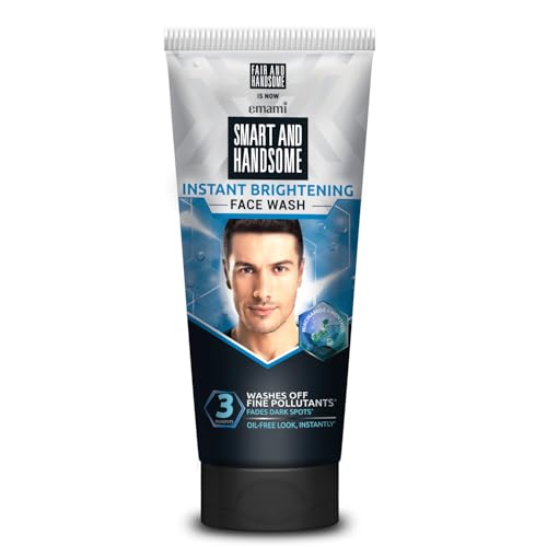 Smart And Handsome Instant Brightening Face Wash |Washes Off Fine Pollutants*|Fades Dark Spots | Oil-Free Look, Instantly | Power Of Niacinamide And Menthol | 150G
