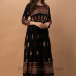 Purshottam Wala Women Fit And Flare Black Ankle Length Dress