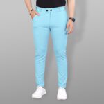 Combraided Slim Fit Men Light Blue Trousers