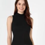 Tusi Casual Solid Women Black Top