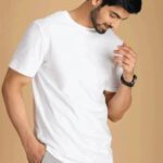 Nilan Impex Solid Men Round Neck White T-Shirt