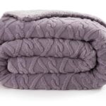 Bsb Home Flannel With Sherpa Luxurious Super Soft Fluffy Cozy Fuzzy Warm Reversible Double Bed Blanket For Heavy Winter 500Gsm Blanket/Quilt Rajaai – Color- Levender, 230 X 220 Cm, Weight- 3Kg