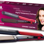 Nova Temperature Control Professional Nhs 870 Hair Straightener(Black/Red)