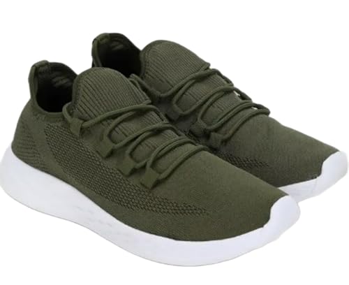 Lee Cooper Lc4168L Men’S Lightweight Leather Lace-Up Sports Shoes | Super Flexible, Breathable & Comfortable For Running, Walking & Everyday Wear_40Eu_6Uk Olive