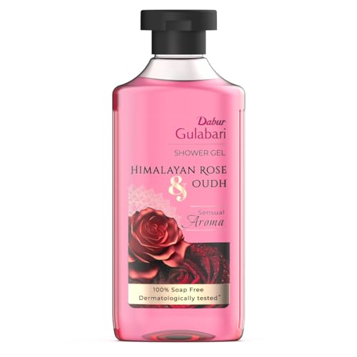 Dabur Gulabari Shower Gel-Himalayan Rose & Oudh – 250Ml | Sensual Aroma | Luxurious Body Wash | Radiant Rose Glow | No Parabens & Silicones | 99% Pure Glycerine | 100% Soap Free Body Wash