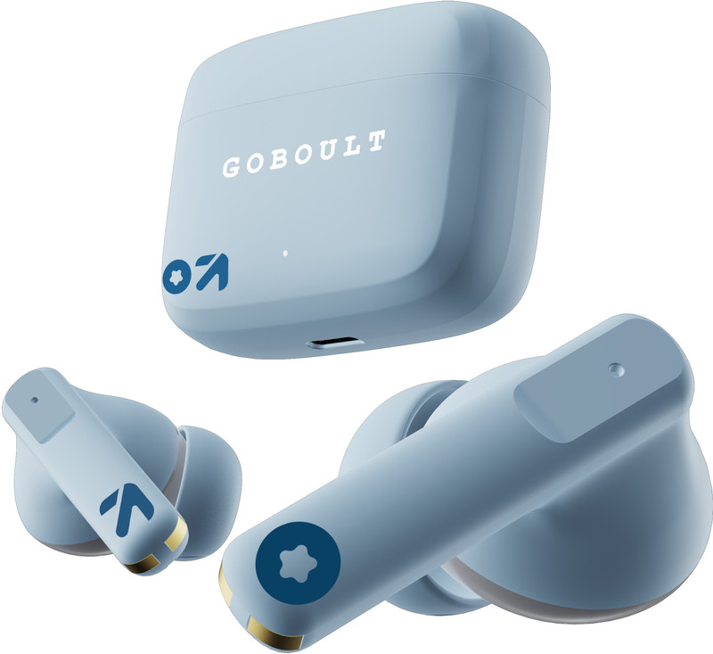 Goboult Z60 With 60Hr Battery, Quad Mic Enc, 50Ms Ultra Low Latency, Made In India, 5.3 Bluetooth(Powder Blue, True Wireless)