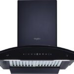 Whirlpool Cgbf Pro 603 Hac Bk Hood Auto Clean Curved Glass 60 Cm| 11 Years Motor Warranty| Heat Autoclean| Gesture Control| Baffle Filter|Powerful Suction | Low Noise Wall Mounted Black 1500 Cmh Chimney