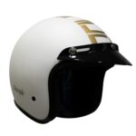 Turtle Helmet Star With Peak Half Face With Scratch Resistive Hard Shell Abs Plastic Helmet, White, Small Size, (S-56 Cm)
