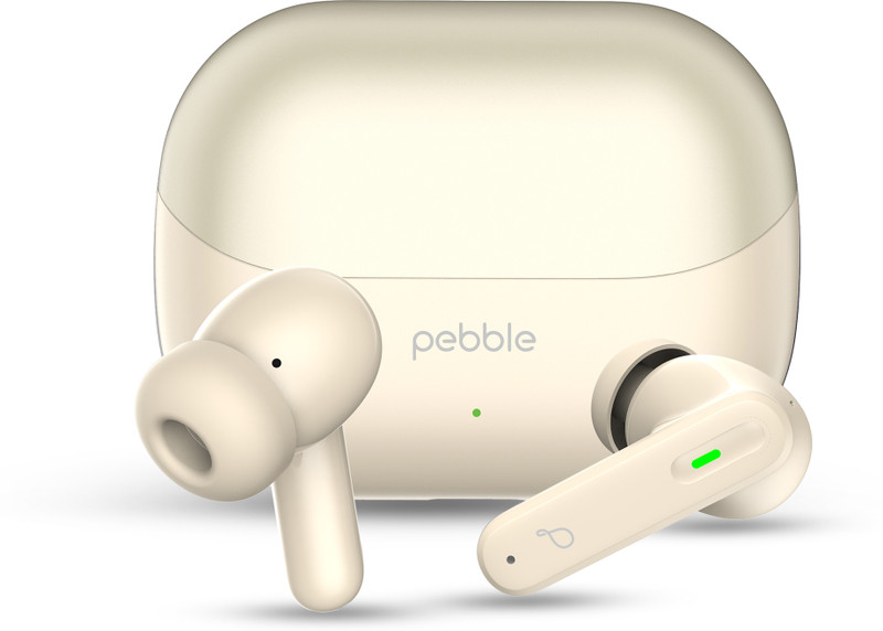 Pebble Blissbuds Ace Deep Bass Clear Sound, Anc, Enc With Quad Mic, Low Latency Mode Bluetooth Gaming(Gold, In The Ear)