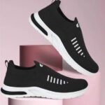 Footox Trendy Casuals Running Shoes For Women(Black , 7)