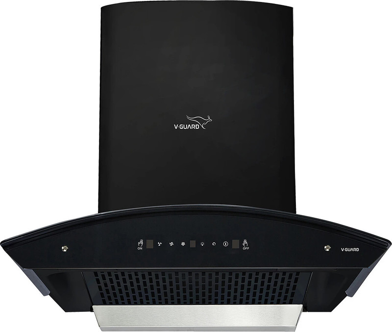 V-Guard X10 Bl180 Auto Clean 60Cm |Touch & Gesture Control Wall Mounted Black 1350 Cmh Chimney