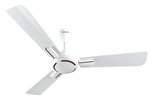 Havells 1200Mm Ambrose Es Ceiling Fan|Premium Finish, Deco. Fan, Elegant Looks, High Air Delivery, Energy Saving, 100% Pure Copper Motor|2 Year Warranty By Brand | (Pack Of 1, Pearl White Wood) 1 Star