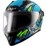 Vega Bolt Bunny Black Neon Blue Helmet-L