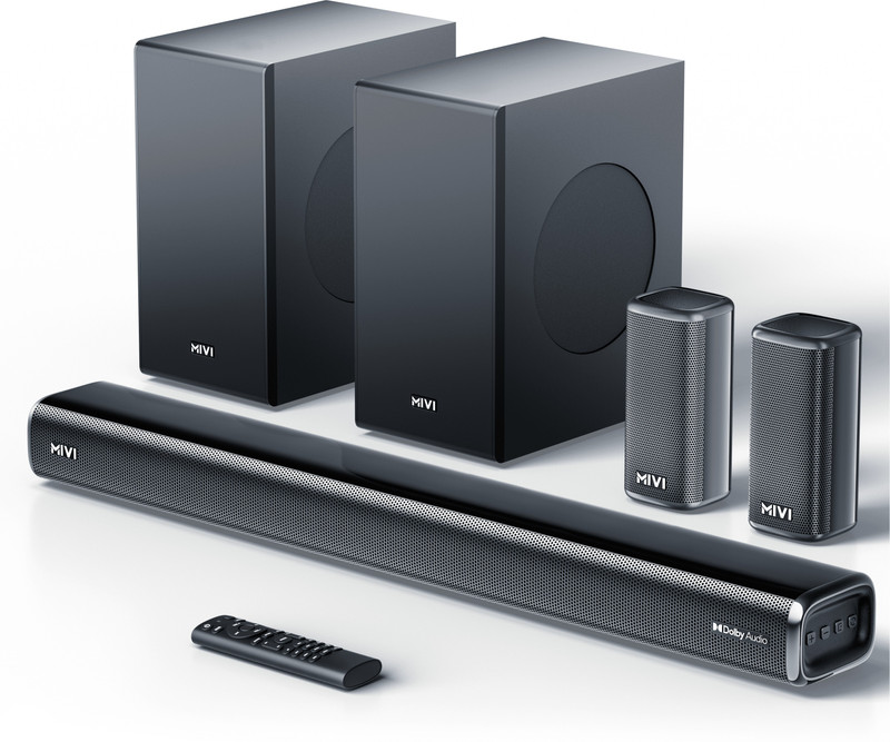Mivi Fort H880 Soundbar, Dual Subwoofers, Dolby Audio, 880 Watts, 5.2 Channel 880 W Bluetooth Soundbar(Black, 5.1 Channel)