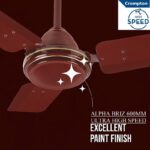Crompton Surebreeze Hs Plus Ultra High Speed 100% Copper Motor Longer Life 600Mm/24Inch38 With 24 Months Warranty Energy Saving 600 Mm Ceiling Fan(1 Star | Rich Brown Ultra High Speed 100% Copper Longer Life 38 | Pack Of 1)