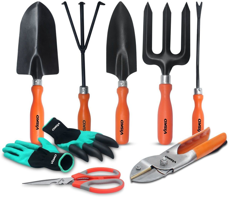 Visko 539 Garden Tool Kit ( 5 Pcs Set , Scissor , Gloves, Super Pruining Scateur) Garden Tool Kit(8 Tools)