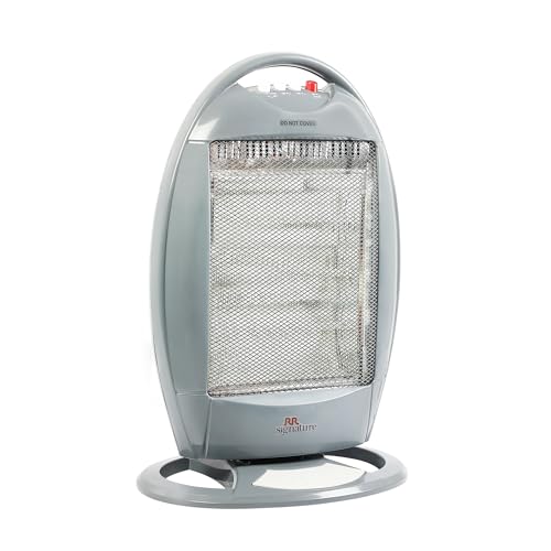Rr Signature Glarex Halogen Room Heater 1200 Watt | 3 Rod, 3 Heat Setting (400W/800W/1200W) | 180 Degree Oscillation | Metal Grill For Safety | Silent Operation | 2 Year Warranty