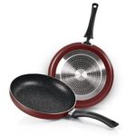 Milton Pro Cook New Granito My Kitchen Set Of 2, (Tawa 28 Cm And Fry Pan 24 Cm / 1.6 Litre) Burgundy | Dishwasher Safe | Induction Safe | Gas Stove Safe | 2 Years Warranty