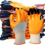 Donizard Tiger Multipurpose Heavy Duty Reusable Coated Safety For Industrial Contraction Nitrile, Nylon  Safety Gloves(Pack Of 40)